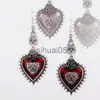 Pendant Necklaces Vintage Occult Dark Goth Pendant Earrings Gothic Rose Heart Butter Bat Earrings x1009