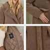 Women's Trench Coats PINK CHIC 2023 Winter Coat Women Down Jackets Quilted Faux Fur Hooded Long Version Parka Female W8263