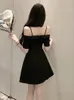 Casual Kleider Bogen Frauen Elegante Solide Süße Mode Einfache Damen Koreanischen Stil Sommer Design Allgleiches Zart Gemütlich Off-schulter