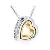 QCooljly złote serce w kształcie serca austriacka kryształowa wisiork naszyjnik moda biżuteria dla kobiet imprezowy prezent272k