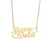 Collar de corazón con 2 nombres de acero inoxidable personalizado a la moda para mujer, letra personalizada Gold257K