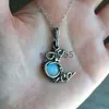 Pendant Necklaces Fashion Bohemian Sun and Moon Necklace Silver Round crystal Pendant necklace women's jewelry gift x1009