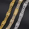 Arrival Luxury 15mm Gold Plated Solid 925 Sterling Silver Vvs Moissanite Diamond Miami Cuban Link Chain Necklace