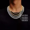 Marca de moda feminina Hip Hop Jóias 22mm Real 18k 14k 10k Correntes de ouro sólido Prong Setting Vvs Iced Out Cuban Link Chain para colar masculino