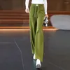 Pantalones de mujer coreanos informales de Color sólido con cordón, ropa de pierna ancha, moda de otoño e invierno, pantalones de cintura alta que combinan con todo para mujer