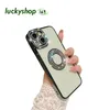 Роскошный гальванический прозрачный чехол для iPhone 11 12 13 14 15 Pro Max Plus с полым блестящим бампером, мягкий чехол со стразами