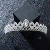 Pinces à cheveux pour femmes, bandeau de bal, cristal, couleur argent, strass, couronne en alliage, couvre-chef, ornements de diadème de mariée