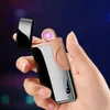 Briquets Unique métal rotation ARC briquet USB Rechargeable créatif Plasma allumeur de cigarette coupe-vent électrique briquet Gadget pour hommes JF3S