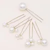 Grampos de cabelo pérola em forma de u hairpin headwear feminino elegante com dentes lisos para festa de aniversário penteado fazendo