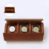 Watch Boxes Roll Travel Case- Upgraded Round Organizer Box 3- Slot Storage With Slid In Out For Home