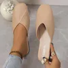 Slippers Women Fashion Slip On Casual Square Toe Flat Soft Bottom Breathable Shoes Sandals Women's House