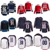 Vrouwen mannen jeugdhockey 86 Kirill Marchenko Jersey 11 Adam Fantilli 13 Johnny Gaudreau 29 Patrik Laine 38 Boone Jenner 96 Jack Roslovic 91 Kent Johnson Custom Name