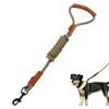 Dog Collars Leash Heavy Duty Adjustable Traction Rope Leather Walking With Comfortable Handle Protective For