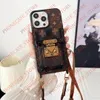 Crossbody Crossbody iPhone Cases 15 14 13 Pro Max Cases Designer Lu Leather Card Slot Pres