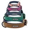 Dog Collars Leashes Leather Collar Leash Set Personalized Customized Dogs 2 Layer For Small Medium Large Pitbull 231009