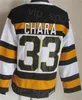 CCM Hóquei Retro 37 Patrice Bergeron Jersey Retire 30 Gerry Cheevers 33 Zdeno Chara 17 Milan Lucic 75 Anniversary Vintage Clássico Preto Branco Amarelo Respirável