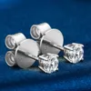 Dropshipping USA Warehouse 3 mm-10 mm 18K Gold Slated 925 Sterling Silver VVS Moissanite Diamond Women Mossanite Studs Kolczyki Mężczyźni