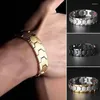 Pulseras de eslabones para hombre, pulsera magnética elegante, pulseras extraíbles de Metal para aliviar el dolor de artritis