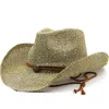 Hüte mit breiter Krempe, Eimerhüte, einfacher Sonnenhut für Männer und Frauen, Sommerhüte, personalisierte Western-Mädchen-Cowboy-Strohhut, Strandhut, 56–58 cm, 231009