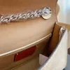 Designer Fashion Bag Camellia Flower Lock Buckle schoudertas vrouwen geweven metalen kettingbrief echte lederen crossbody tassen