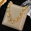 Chokers EILIECK 316L Stainless Steel Gold Color Hollow Ball Beads Pendant Necklace For Women Non fading Choker Jewelry Girls Gifts Party 231009