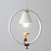 Pendant Lamps Nordic Bird Lamp Modern Iron Art Ring Lights For Kids Rooms Hanging Bedside LED E27 Home Decor Light Fixtures