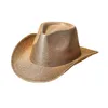NEUE glänzende Western-Cowboy-Top-Hüte für Damen und Herren, Pailletten-Filz-Fedora-Hut, Damen-Jazz-Kappe, Herren-Kappen, bunte Fedoras, Party, Weihnachtsgeschenk, 10 Farben