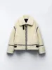 Women s Fur Faux Women Fake Zipper Jacket Coat Loose Long Sleeve Lapel Collar Thicken Coats 2023 Winter Fashion Female Warm Street Outwears 231009