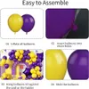 Other Event Party Supplies Purple and Yellow Balloons 113 Pcs Balloon Garland Kit with Two 18inch Star Foil for Basketball Sport Theme 231009