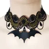 Kolye Kolyeler 1 PCS Gotik Chokers Black Stone Seksi Dantel Boyun Suçlama Kolye Vintage Victoria Kadın Chocker Steampunk Cadılar Bayramı Takı X1009