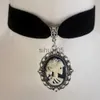 Pendant Necklaces Women's velvet necklace retro Gothic Skeleton Royal Camera necklace gift accessori es x1009