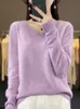 Women Sweters Kobiety jesienne zima pullover aliselect moda 100% wełniane wełniane wełniane odzież vneck długie rękawe topy z dzianiny 231009