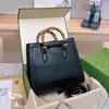 7A Diana Tote Bag Bamboo Designer Handbag Women Crocodile Borsa per la spesa a mano Classica borsetta quadrata borse borse da borsetto Lady spalla una borsa a tracolla rimovibile