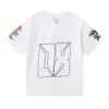 2023 Designer T-shirt Letter Shirt Topps Populära logotyp Tees American Fashion Flame Logo Tryckt Loose Casual Short Sleeve T-shirt för män och kvinnor Black White S-XL