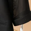 Women's Hoodies European Premium Sunscreen Cardigan Summer 2023 Svart stickat andningsbart mesh 3/4 Hylsa Bright Silk Coat