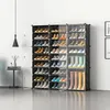 "Organisez votre collection de chaussures avec cette étagère à chaussures de grande capacité à 12 cubes - Conception modulaire DIY avec 6 niveaux pour 24 paires de chaussures"