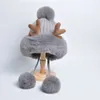 9991 New Deer Horn Knitted Wool Plush Ear Protector Cap Korean Edition Three Hair Ball Thickened Warm Hat Children
