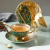 Brittisk stil kaffekopp set ben porslin lyxig gåva kreativitet te koppar och kaffekoppar tefat set vackra keramiska koppar