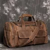 Duffel Bags Europa e Estados Unidos Retro Crazy Horse Couro Portátil Saco Crossbody Masculino Viagem Curta