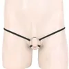 G-strings masculinos roupa interior de metal pênis galo anel t-back aberto bucrothless sexy lingerie erótica sissy gay bondage restrições241a