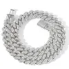 Varumärkesmode kvinna BES Fina smycken 15mm 925 Sterling Silver med Gra Moissanite Diamond Miami Cuban Curb Link Men Chain Necklace