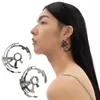 Stud Earrings Mechanical Earhook Hollow Shape Unisex Jewelry Ear Studs Hip-hop Costume Accessories Gift