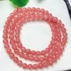 Link Bracelets Natural Red Lace Agate Triple Circle Bracelet Women Healing Gemstone Crystal Strand Bangles Lovers Jewelry Gift 1PCS 6MM