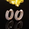 Earrings Designer Women's Sparkling Crystal Earrings Fashionable Round Full Circle Zircon Women's Earrings Exquisite Ear Accessories