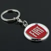 5pcs lot Emblem Car logo Keychain for Fiat Zinc Alloy Car Logo Keyring Key chain Ring Key Holder269R
