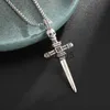 Hänghalsband retro gotisk skalle kors hänge kristen jesus nagel halsband män kvinnor religiös punk charm amulet smycken gåva x1009