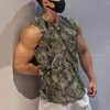 Męskie topy czołgowe polowanie na ubrania dla mężczyzn wojskowe kamuflaż Szybka sucha koszulka Summer Sport Fitness kamizelka bez rękawów