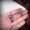 23SS Designer Black Spider Shape Boucles d'oreilles pour femmes Charm Bijoux Full Diamond Décoration Pendentifs d'oreille Y compris la boîte Cadeaux de vacances