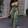 Sexig fest streetwear jumpsuit bodysuit rompers fjäder stropplös knapp front ruched multi pocket last byxor arbetsdräkt jumpsuits för kvinnor plus size s-3xl