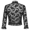 Malhas femininas SD Mulheres Renaissance Lace Shrug 3/4 Manga Frente Aberta Ruffled Bolero Long Cropped Cardigan Jogo Sem Mangas Vestido